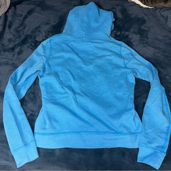 Y2K Hollister Blue Heart Sequin Bird Logo Fleece Sweatshirt/Hoodie - Picture 3 of 7